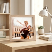 Cadre photo rectangulaire en bois clair |   Céréales naturelles |   Impression de voyage à Venise |   Présentoir mural de table |   Vente en gros B2B