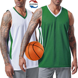 Camiseta de Baloncesto al por Mayor para Hombre, Último Diseño, Reversible, de Alta Calidad, sin Mangas, Personalizada con el Nombre del Equipo - Product Image 4