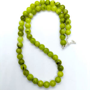 Collier en argent sterling 925, bijoux fins, pierre naturelle de jade citron, agate verte, chaîne à perles, bijoux pour femmes, vente chaude - Product Image 1