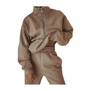 ชุดเสื้อมีฮู้ดโอเวอร์ไซส์สำหรับผู้หญิงมีซิปและคอตั้งสไตล์วินเทจ - Product Image 3