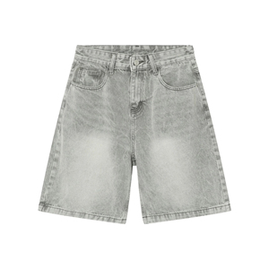 Shorts en jean premium pour homme, Bermuda en jean délavé taille haute pour homme, couleur unie, style décontracté, en toile de coton avec braguette boutonnée - Product Image 6