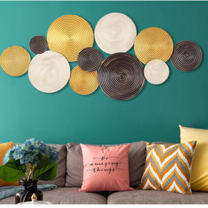 งานศิลปะติดผนังรูปใบแปะก๊วยสีทองหรูหราทันสมัย ขนาดใหญ่ 3 มิติ ทำจากเหล็ก ประดับตกแต่งผนังสำหรับห้องนั่งเล่น โรงแรม และบ้าน - Product Image 6