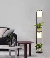 Jardinière en verre Transparent, lampe de sol, ampoule suspendue, Vase en verre avec support en métal pour l'argent, plantes, lampe de sol