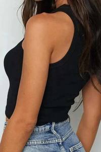 Camisetas sin Mangas Formales para Mujer, Personalizadas OEM, de Spandex/Algodón, Tejido Transpirable y Ecológico, Acanalado, Largo Regular, Antiencogimiento, Secado Rápido - Product Image 6