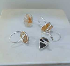 Multi Gemstone <b>Ring</b> Handmade Sterling <b>Silver</b> <b>Ring</b> Unique <b>Boho</b> Jewelry Gift Natural Stone <b>Ring</b> Bohemian Gemstone Jewelry - Product Image 4