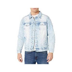 แจ็กเก็ตยีนส์สไตล์สตรีทของผู้ชายเสื้อแจ็กเก็ตผ้ายีนส์สไตล์แฟนซีลำลองมีรอยขาดคลาสสิกขายดีล่าสุด - Product Image 3