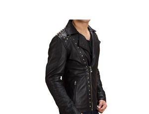 Vente en Gros Veste en Cuir Original en Peau de Mouton pour Hommes de Meilleure Qualité Dernier Design Veste en Cuir Véritable Style Motard - Product Image 2