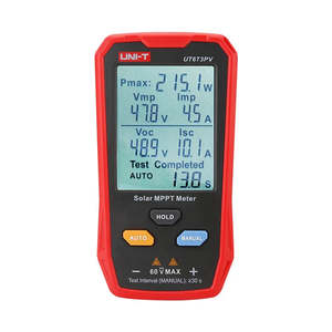 เครื่องทดสอบแผงโซลาร์เซลล์ UNI-T UT673PV Solar MPPT Meter Tester 12-60V สำหรับการวินิจฉัยแผงโซลาร์เซลล์อย่างรวดเร็ว พร้อมสายรัดแม่เหล็ก ตรวจจับความผิดปกติของโมดูลไฟฟ้าโซลาร์เซลล์ - Product Image 6