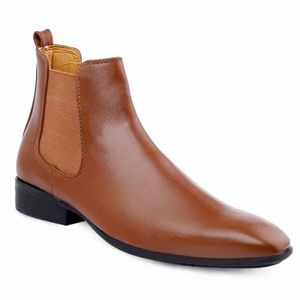 Botas Chelsea de Piel Genuina para Hombre, Diseño sin Cordones con Hebilla Decorativa, Transpirables para Invierno, Otoño y Verano - Product Image 6