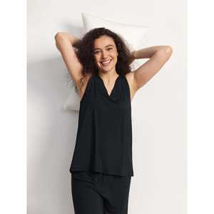 Conjunto de Pantalones de Crepé de 2 Piezas para Mujer, Estilo Casual, Premium, con Top de Cuello en V, Suave y Fluido, Talla XS, para Uso Diario - Product Image 1