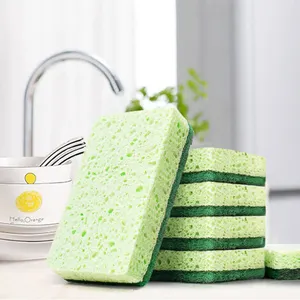 Native Wood Pulp Cotton Double-sided Cleaning dishwashing Sponge Household Scouring Pad Kitchen Cloth Dish Kitchen Accessories