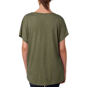 Camiseta holgada de manga corta con cuello redondo y corte bajo para mujer - Product Image 2