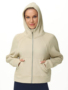 OEM Service personnalisé bouffée impression hiver lourd 100% coton vierge intégral fermeture éclair anti-boulochage respirant sweats à capuche pour femmes - Product Image 3