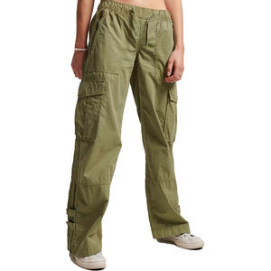 Streetwear élégant pantalon Cargo taille haute pantalon décontracté ample personnalisé pantalon Cargo jambe droite pour les femmes - Product Image 1