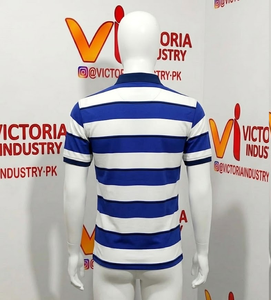 Polo à manches courtes rayé pour homme, haut de golf décontracté en mélange de coton avec poche, design personnalisé, polo piqué imprimé par sublimation - Product Image 2