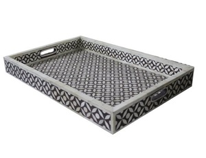 Bandeja de Servir con Incrustaciones de Resina 100% Hecha a Mano, Último Diseño, Bandeja con Incrustaciones de Hueso de la India, Mejor Color, Tamaño Personalizado, Diseño Elegante - Product Image 2