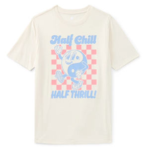 T-shirt à manches courtes en coton premium, col montant, couture durable, toucher doux, couleurs vibrantes, coupe vintage, tissu en sergé - Product Image 1