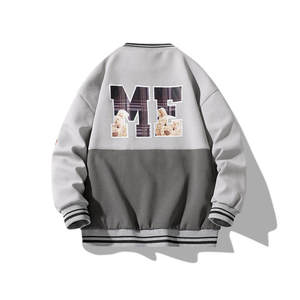 แจ็กเก็ตเบสบอลสำหรับผู้ชายเสื้อแจ็กเก็ตกันหนาวแบบลำลองปกตั้งมีหลายสี - Product Image 5