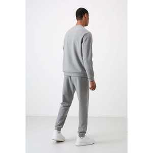 Conjunto Deportivo Casual para Hombre, Corte Cómodo, Bordado, Gris Melange, Algodón Grueso y Suave, Texturizado 85254 - Product Image 1