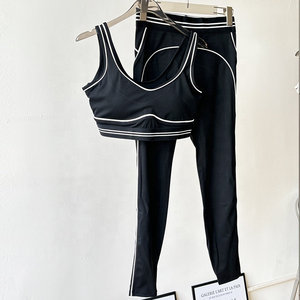 Conjunto deportivo de Yoga de 2 piezas para mujer, sujetador transpirable de alta elasticidad y mallas, ropa deportiva cómoda - Product Image 6