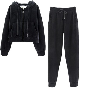 ชุดวอร์ม2ชิ้นชุดออกกำลังกายผ้าฟลีซระบายอากาศได้ดีสำหรับเล่นกีฬาฤดูหนาวโลโก้ได้ตามต้องการ - Product Image 6