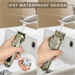 Kit de tondeuses et de coupe-cheveux sans fil pour barbier, avec lames en acier inoxydable, tondeuse à barbe étanche IPX7 - Product Image 4