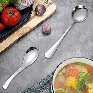 Gran oferta, cuchara de sopa de acero inoxidable, cubiertos de cocina, mesa de cena, cuchara de sopa de acero inoxidable decorada a bajo precio - Product Image 6