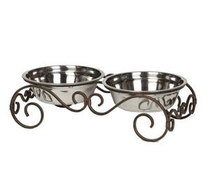 Premium Designer Metal <b>Dog</b> <b>Bowl</b> With Adjustable Elevated <b>Stand</b> For Large <b>Dogs</b> Puppies Senior <b>Dogs</b> And Multi Pet Households - Product Image 2