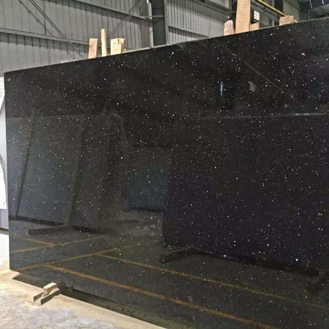 Black Galaxy Granite Big Slab Countertops and Flooring Tiles for Modern Outdoor Staircase