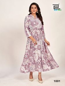 Ensemble Kurti Western Chic pour Femmes, Vêtement Casual en Tissu Rayon d'Inde - Product Image 2
