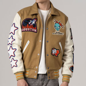 เสื้อแจ็กเก็ตผ้ากำมะหยี่ปักโลโก้สำหรับผู้ชายเสื้อแจ็กเก็ตขนสัตว์ทีมโรงเรียนดีไซน์ของคุณเอง - Product Image 6