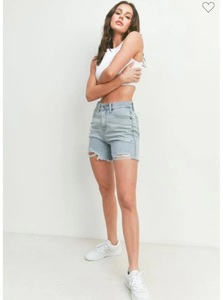 Women's Regular Fit Trendy High <b>Waisted</b> <b>Jeans</b> Denim Shorts Summer Streetwear Y2K Clothing Rhinestones Women's Shorts - Product Image 5