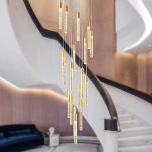 Techos Candelabros Extra Grandes 18 Luces Oro Moderno Cristal Lámparas Regulable Lámpara Colgante - Product Image 1