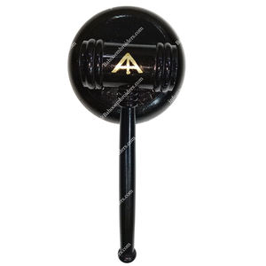 MAÇON EN BOIS AVEC BASE-MARTEAU DE JUGE FRANC-MAÇON - Product Image 2