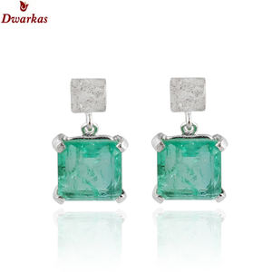 Último diseño promocional hecho a mano 925 plata esterlina doblete Esmeralda cuarzo piedra preciosa textura pendientes para damas y niñas - Product Image 2