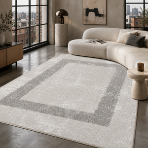 Alfombra Lavable Moderna de Color Gris Suave con Diseño de Líneas Atemporales de Netline Home - Product Image 3
