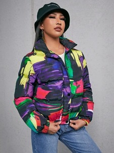 Women's Winter Warm Puffer Jacket Custom Made Size and Color Long Sleeve <b>Zipper</b> up Breathable New Design Waterproof - Product Image 3