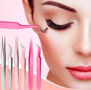 แหนบต่อขนตาแหนบสเตนเลสปลายตรงและโค้งคีมตัดขนตา - Product Image 4