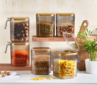 Ensemble de 6 contenants de stockage alimentaire pour réfrigérateur et garde-manger, rectangulaires, empilables, écologiques, en plastique PP moulé par injection, transparents