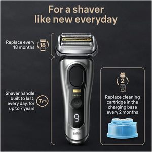 Rasoir électrique Braun Series 9PRO+ 9577cc pour hommes, 5Pro Shave Elements & PrecisionLong Hair Trimmer 6 en 1, SmartCare Center, utilisation humide et sèche - Product Image 5