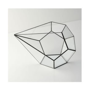 Gran oferta, producto único mejor calificado, Terrario de vidrio con borde de latón, vidrio transparente en forma de triángulo con acabado negro para decoración de bodas - Product Image 3