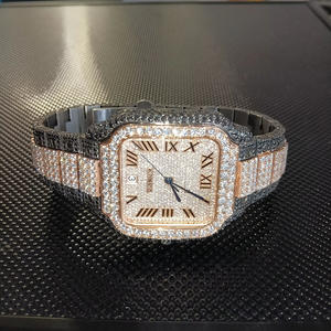 Exclusivo Reloj de Diamante Moissanite para Hombre, Movimiento de Cuarzo, Esfera de Cristal, Elegante para Uso Diario - Product Image 1