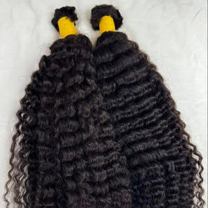 Extensions de cheveux humains jeunes donneurs indiens Remy vierges de qualité supérieure Cuticules complètes Texture droite à double tirage Vague lâche profonde - Product Image 1