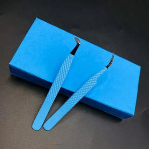 แหนบต่อขนตาแบบมืออาชีพ ปลายเรียบ ยาว 10 มม. ทำจากสแตนเลสชุบทอง ป้องกันแม่เหล็ก จับถนัดมือ - Product Image 1