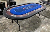 Table de poker pliante ovale YH, fournitures de jeu de cartes pliables, table de poker Texas Hold'em à vendre