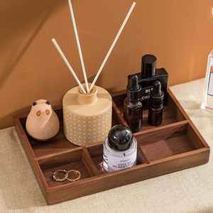 Black <b>Walnut</b> <b>Desk</b> Top <b>Office</b> Key Wooden Storage Box Jewelry Cosmetics Stationery Finishing Box Tray - Product Image 5