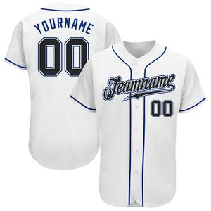 Meilleures ventes Vêtements d'équipe personnalisés Blanc noir personnalisé-Maillot de baseball authentique Royal - Product Image 1