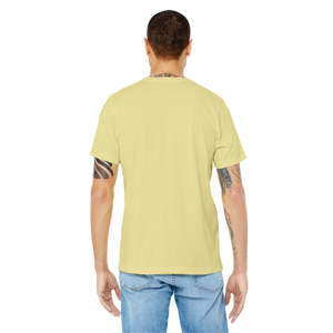 T-shirt unisexe à manches courtes vanille française 52% Airlume Cotton 48% Poly Quick Dry Light 4.2 oz 32 Single Heathered Knitted Fabric - Product Image 6
