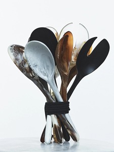 Ensemble de serveurs à salade en résine rare et créative, multicolore, écologique, pour la maison et la cuisine, en acier miroir - Product Image 6