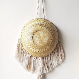 Panier en macramé en bambou Boho naturel fait à la main pour plante pour jardinière murale de salon pot de fleur mural décoratif du Vietnam - Product Image 5